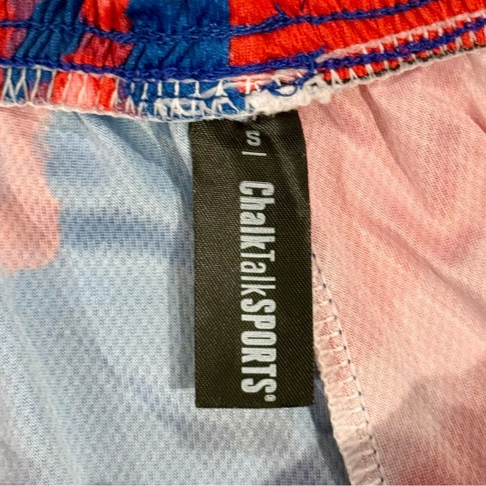 ChalkTalk Sports Lacrosse Shorts Mens Small Beckett Spiral Tie-Dye Red Blue USA - Picture 2 of 4